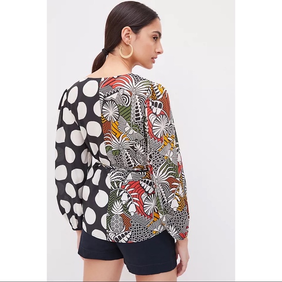 Anthropologie Farm Rio Rainforest Wrap Blouse S - Picture 11 of 16